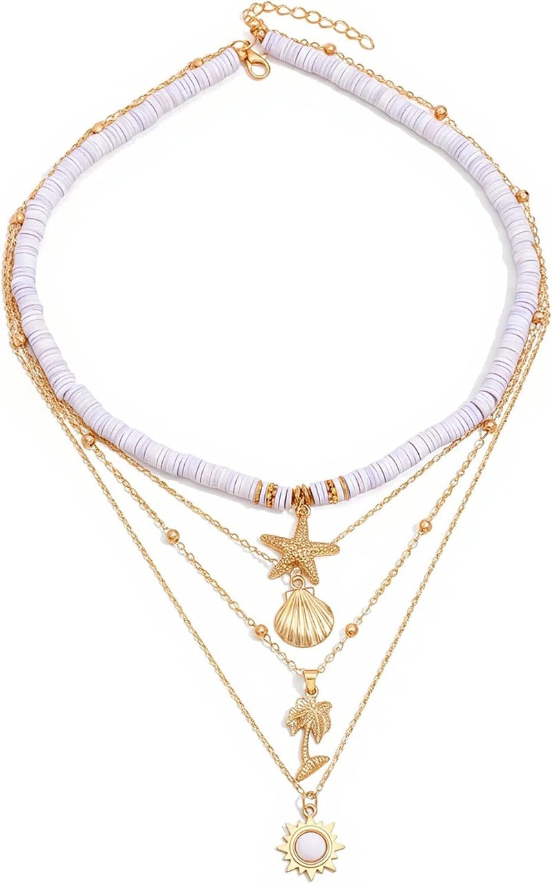 Nackiy Handmade Sea Shell Necklace for Women Summer Adjustable Natural Shell Collar Necklace - Image 1